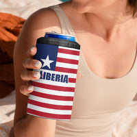 Liberia Flag Style 4 in 1 Can Cooler Tumbler The Love of Liberty Brought Us Here