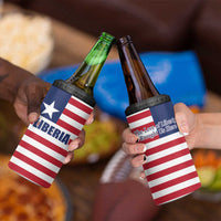 Liberia Flag Style 4 in 1 Can Cooler Tumbler The Love of Liberty Brought Us Here