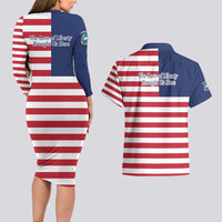 Liberia Flag Style Couples Matching Long Sleeve Bodycon Dress and Hawaiian Shirt The Love of Liberty Brought Us Here