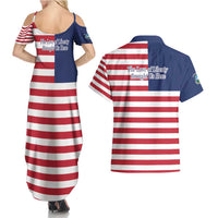 Liberia Flag Style Couples Matching Summer Maxi Dress and Hawaiian Shirt The Love of Liberty Brought Us Here