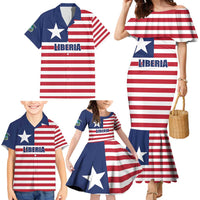 Liberia Flag Style Family Matching Mermaid Dress and Hawaiian Shirt The Love of Liberty Brought Us Here
