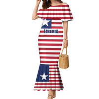 Liberia Flag Style Family Matching Mermaid Dress and Hawaiian Shirt The Love of Liberty Brought Us Here