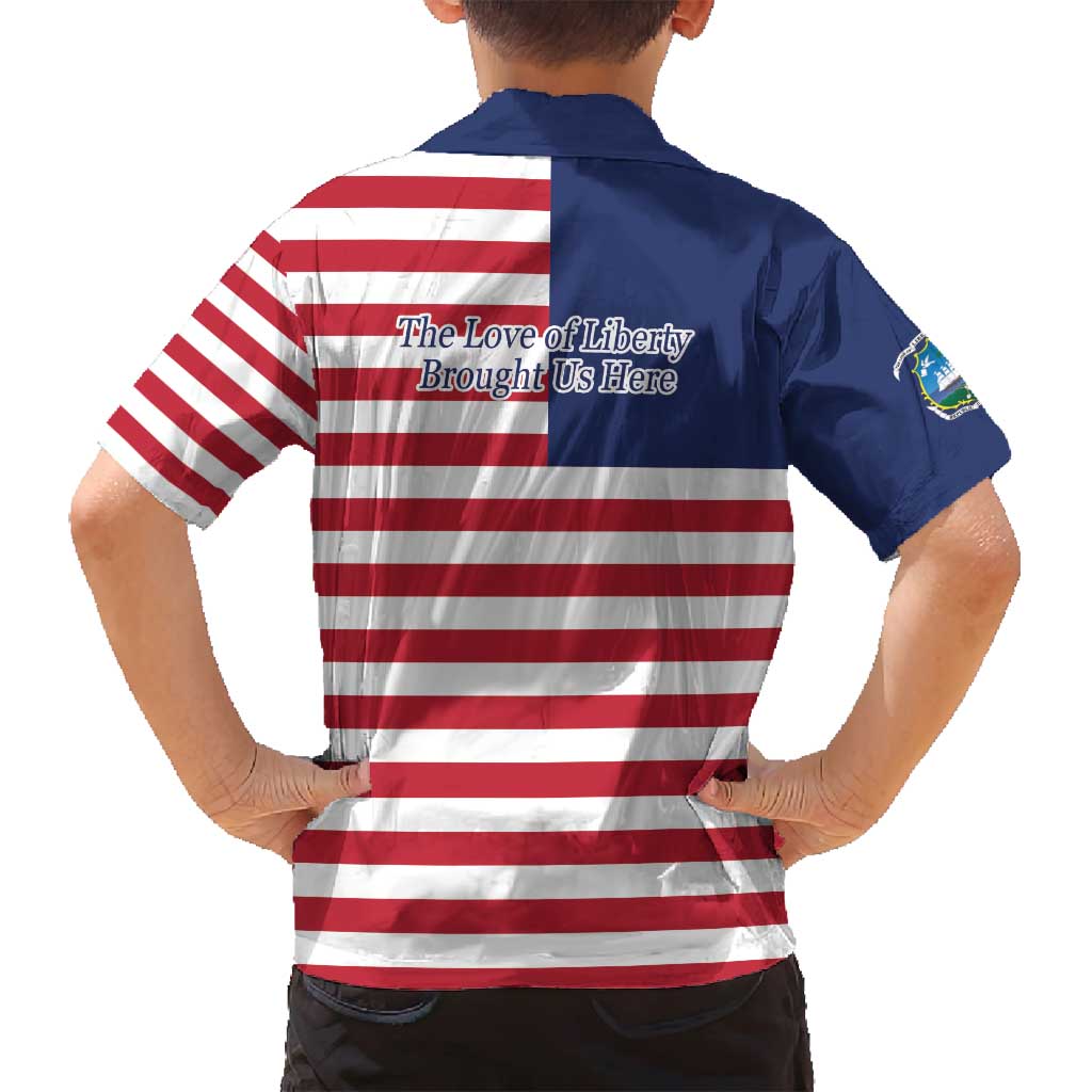 Liberia Flag Style Family Matching Off Shoulder Short Dress and Hawaiian Shirt The Love of Liberty Brought Us Here