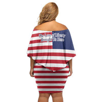 Liberia Flag Style Family Matching Off Shoulder Short Dress and Hawaiian Shirt The Love of Liberty Brought Us Here
