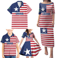 Liberia Flag Style Family Matching Puletasi and Hawaiian Shirt The Love of Liberty Brought Us Here