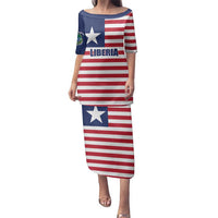 Liberia Flag Style Family Matching Puletasi and Hawaiian Shirt The Love of Liberty Brought Us Here
