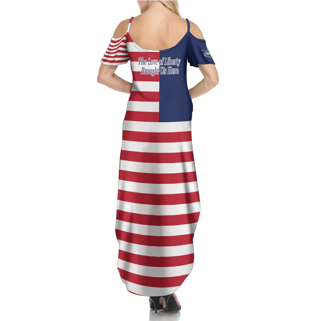 Liberia Flag Style Family Matching Summer Maxi Dress and Hawaiian Shirt The Love of Liberty Brought Us Here