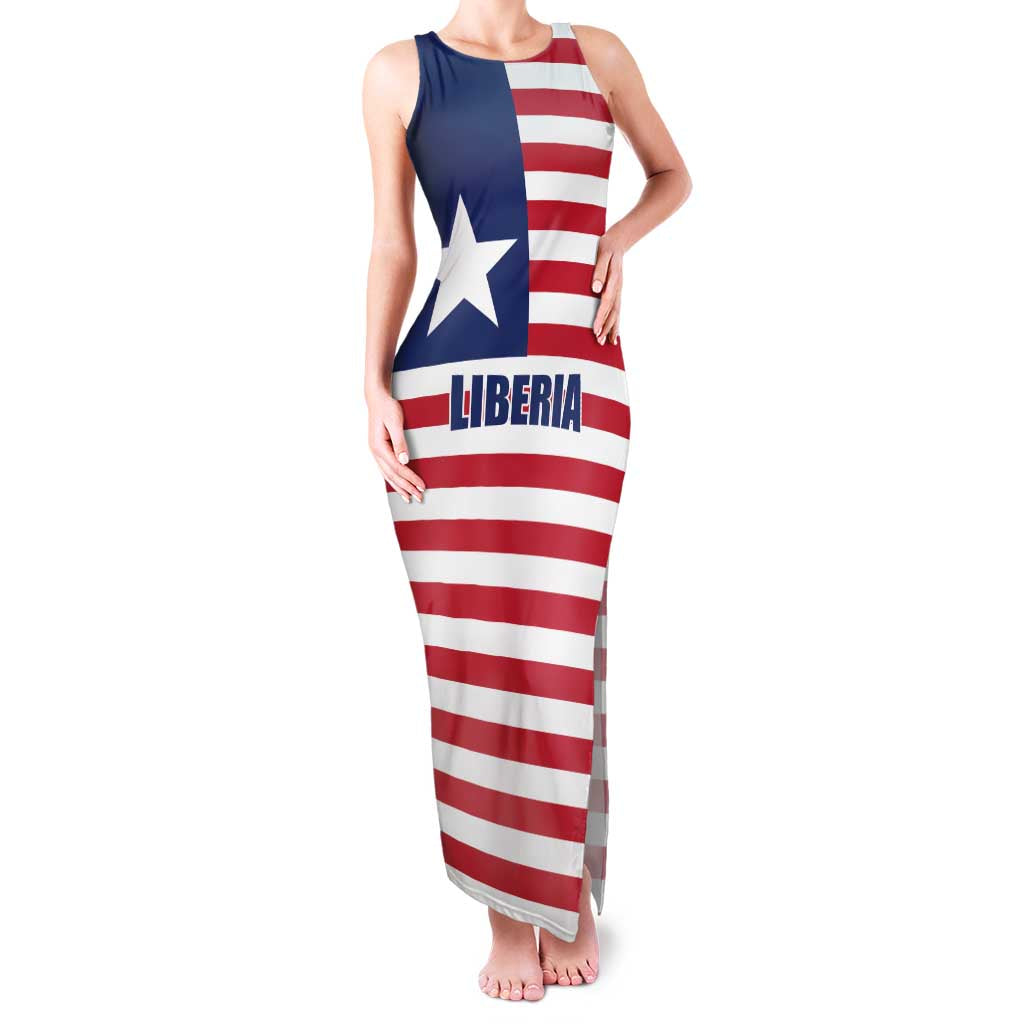Liberia Flag Style Family Matching Tank Maxi Dress and Hawaiian Shirt The Love of Liberty Brought Us Here