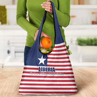 Liberia Flag Style Grocery Bag The Love of Liberty Brought Us Here