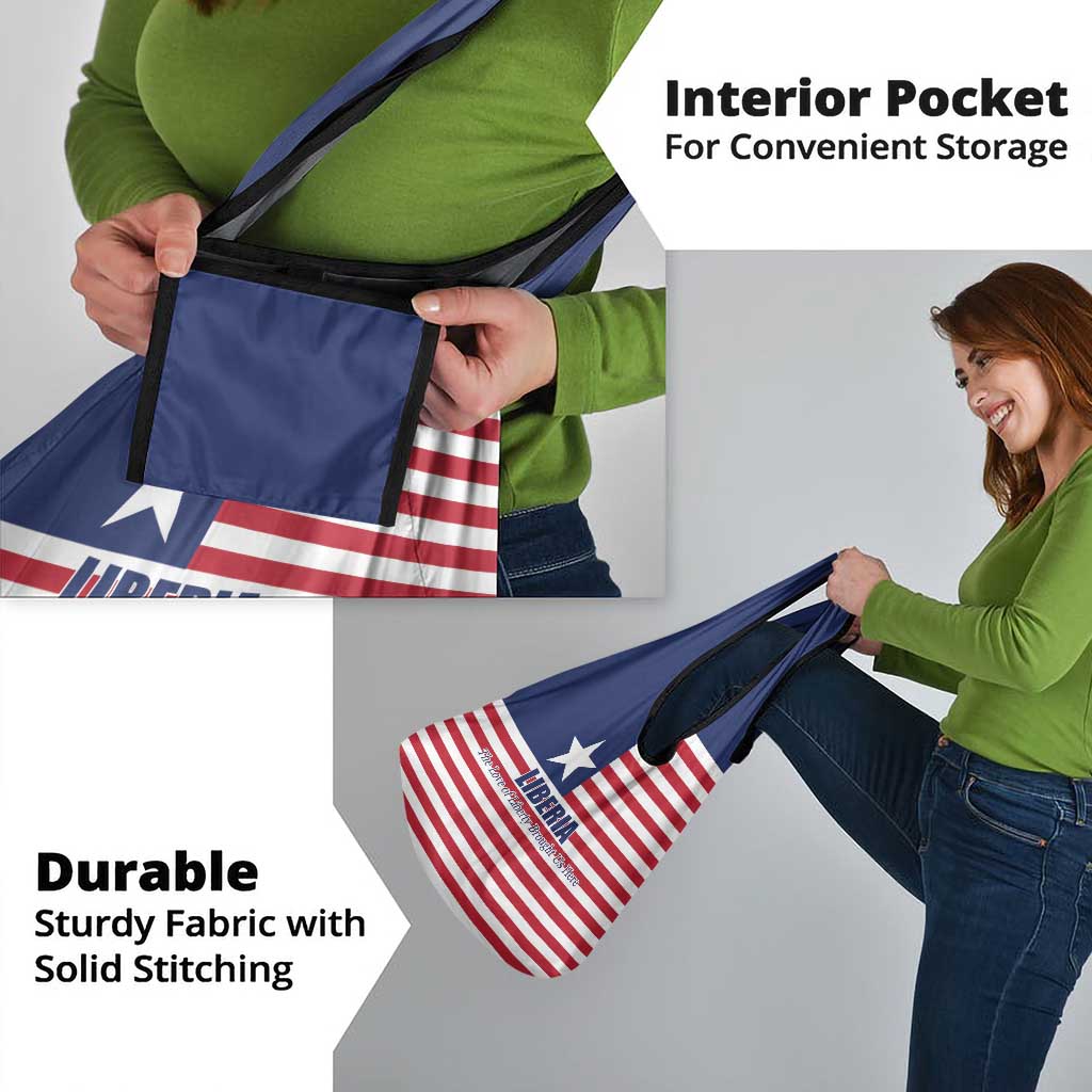 Liberia Flag Style Grocery Bag The Love of Liberty Brought Us Here