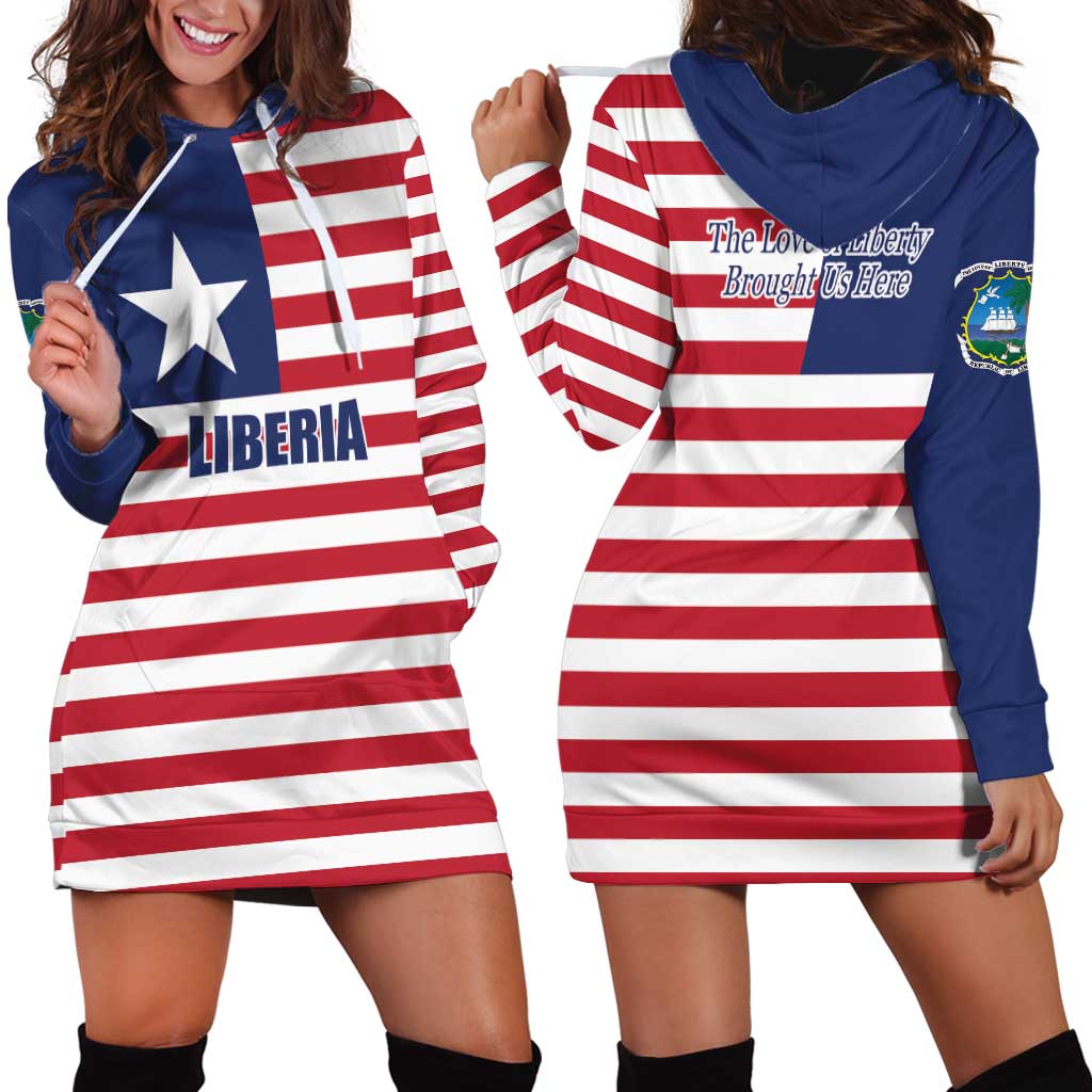 Liberia Flag Style Hoodie Dress The Love of Liberty Brought Us Here