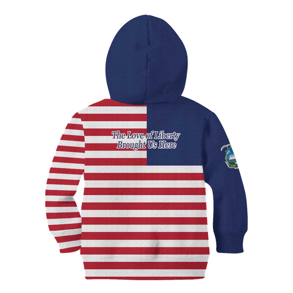 Liberia Flag Style Kid Hoodie The Love of Liberty Brought Us Here