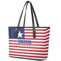 Liberia Flag Style Leather Tote Bag The Love of Liberty Brought Us Here