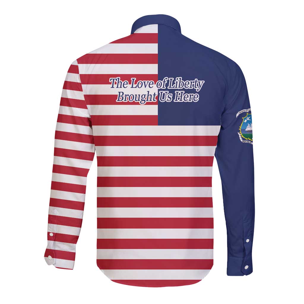 Liberia Flag Style Long Sleeve Button Shirt The Love of Liberty Brought Us Here