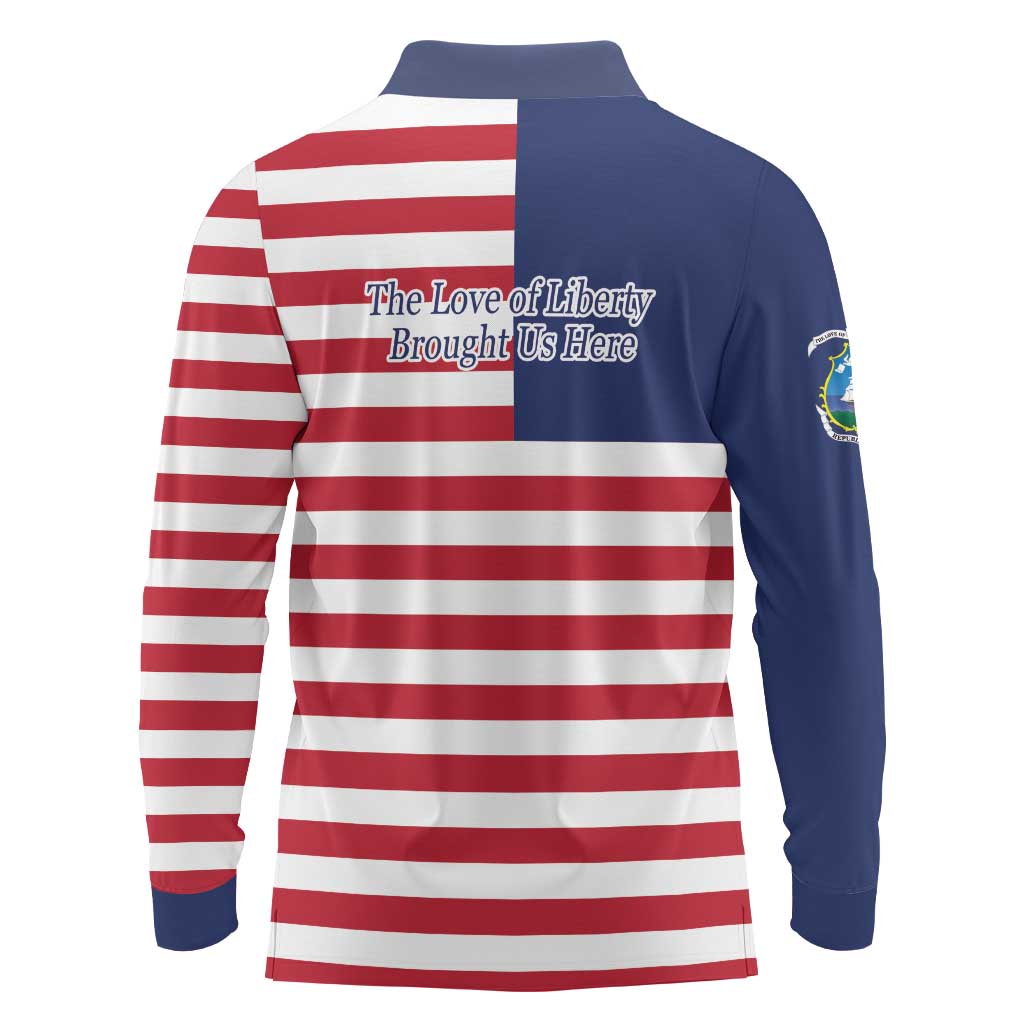 Liberia Flag Style Long Sleeve Polo Shirt The Love of Liberty Brought Us Here