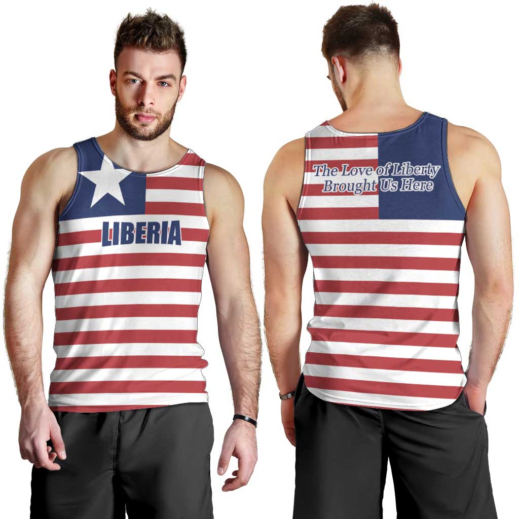 Liberia Flag Style Men Tank Top The Love of Liberty Brought Us Here