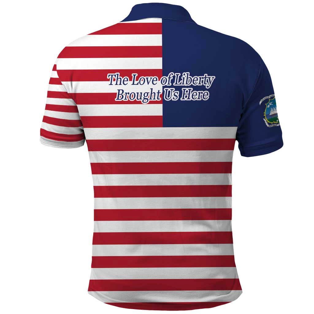 Liberia Flag Style Polo Shirt The Love of Liberty Brought Us Here