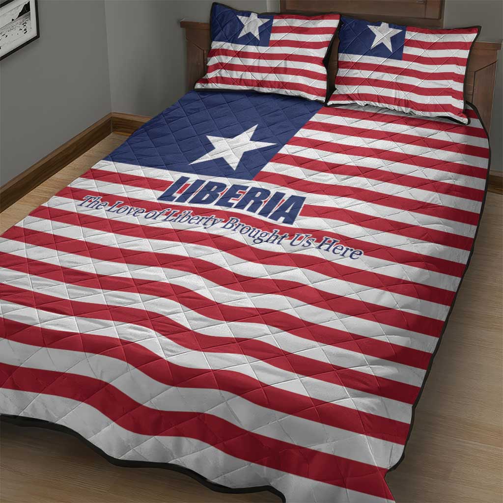 Liberia Flag Style Quilt Bed Set The Love of Liberty Brought Us Here