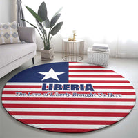 Liberia Flag Style Round Carpet The Love of Liberty Brought Us Here