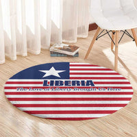 Liberia Flag Style Round Carpet The Love of Liberty Brought Us Here