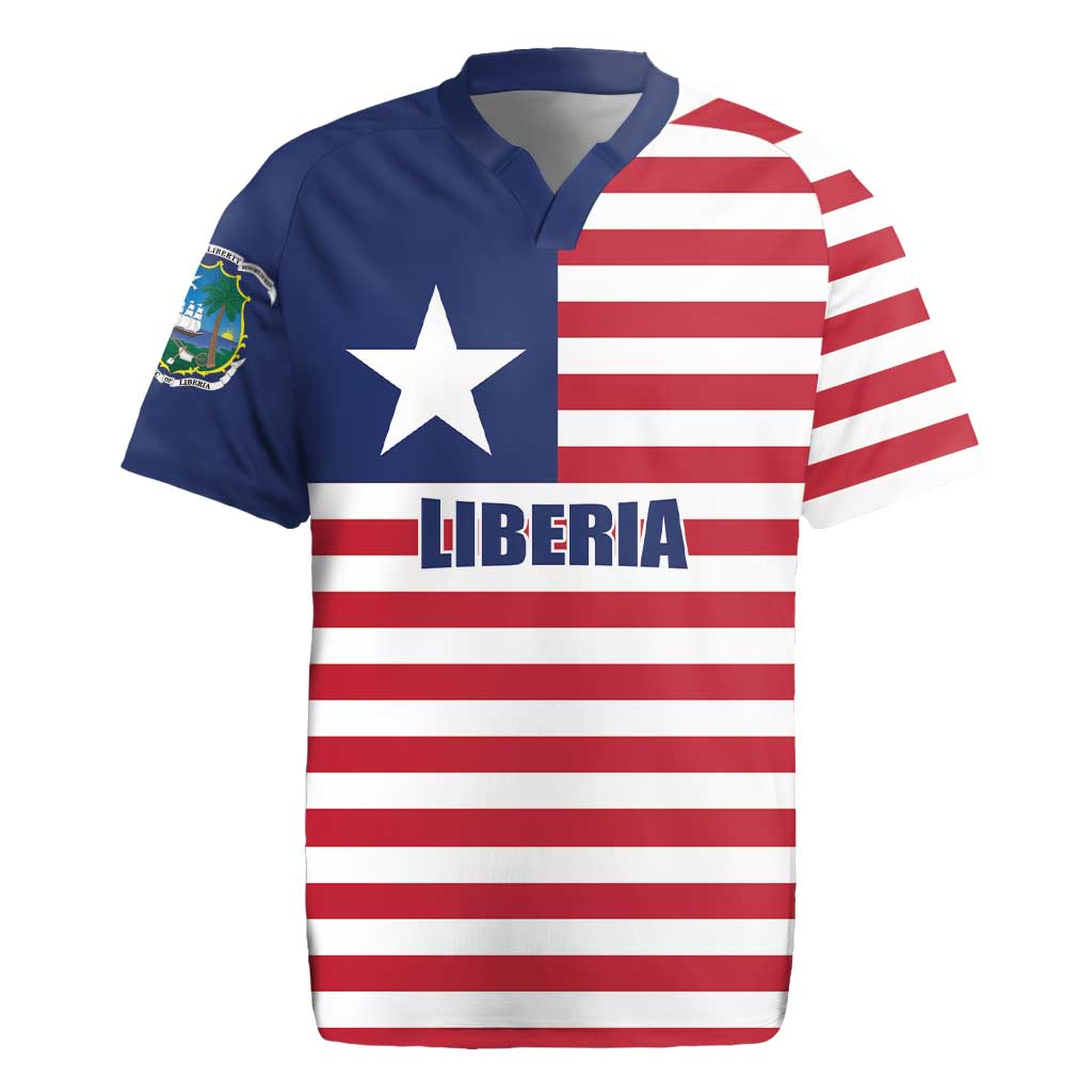 Liberia Flag Style Rugby Jersey The Love of Liberty Brought Us Here