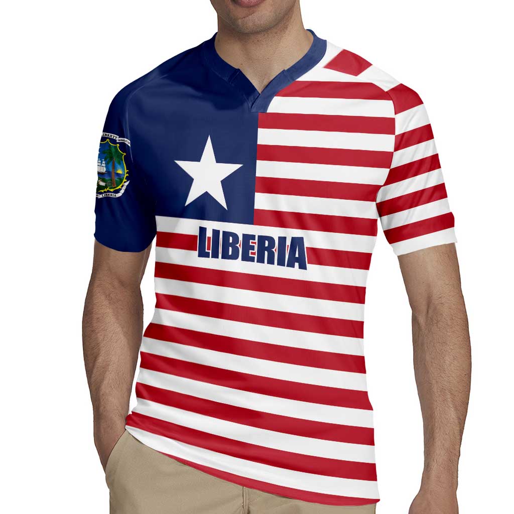 Liberia Flag Style Rugby Jersey The Love of Liberty Brought Us Here