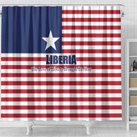 Liberia Flag Style Shower Curtain The Love of Liberty Brought Us Here