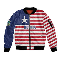 Liberia Flag Style Sleeve Zip Bomber Jacket The Love of Liberty Brought Us Here