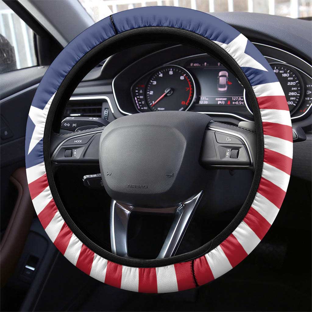 Liberia Flag Style Steering Wheel Cover The Love of Liberty Brought Us Here