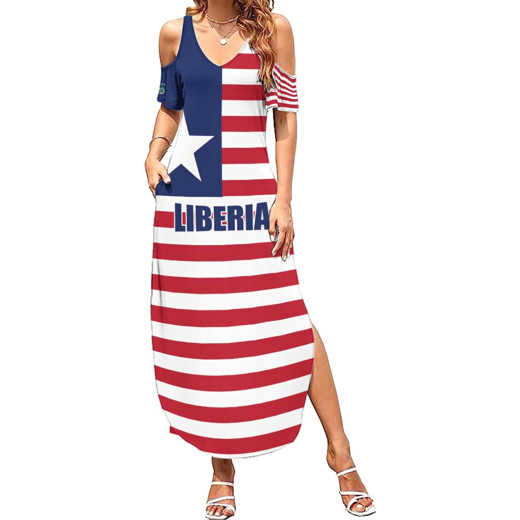 Liberia Flag Style Summer Maxi Dress The Love of Liberty Brought Us Here
