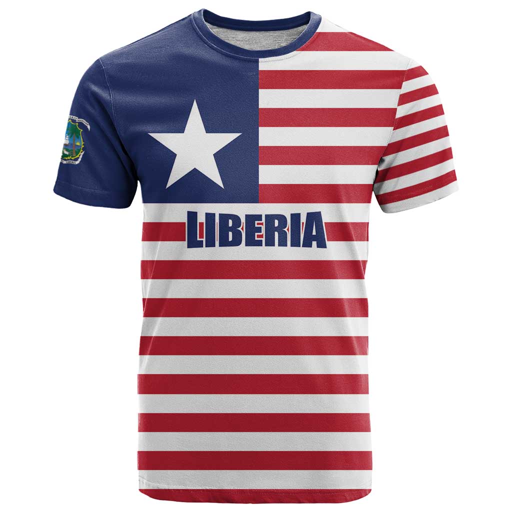 Liberia Flag Style T Shirt The Love of Liberty Brought Us Here