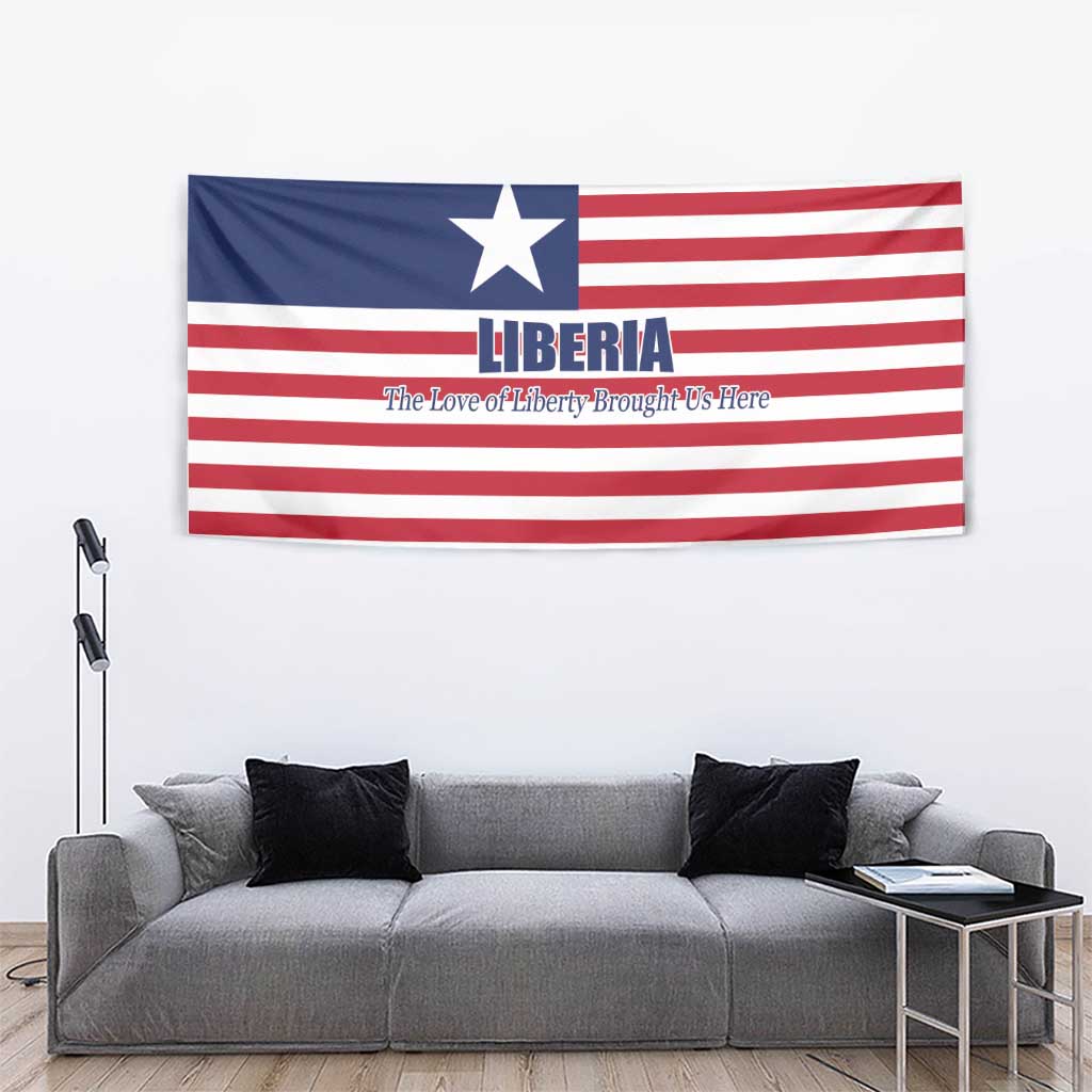 Liberia Flag Style Tapestry The Love of Liberty Brought Us Here