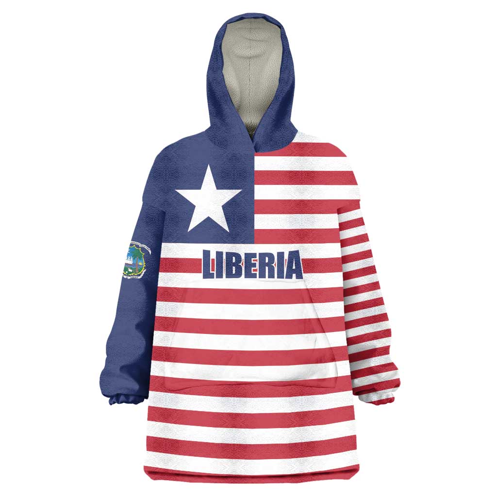 Liberia Flag Style Wearable Blanket Hoodie The Love of Liberty Brought Us Here