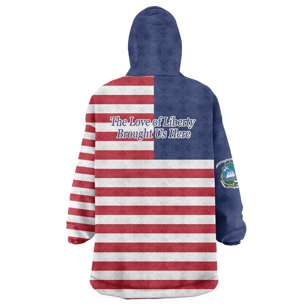 Liberia Flag Style Wearable Blanket Hoodie The Love of Liberty Brought Us Here