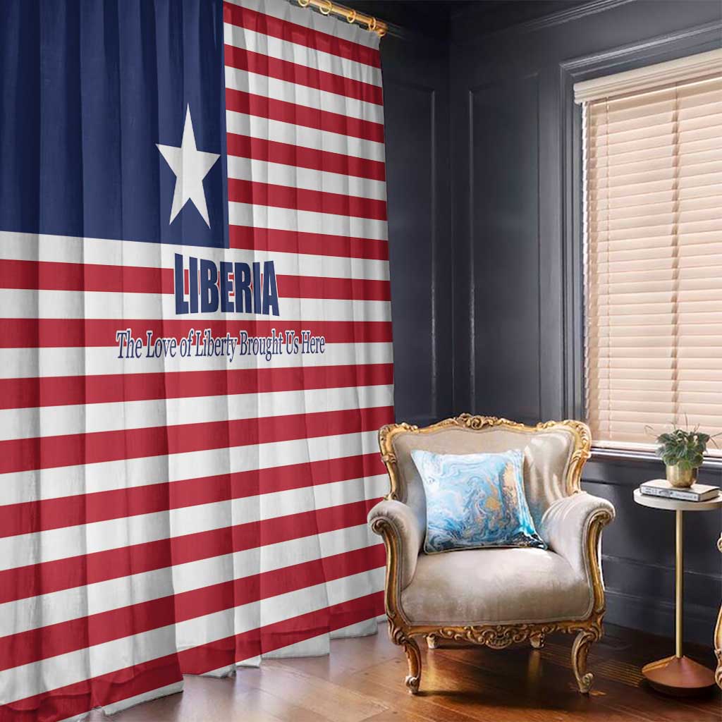 Liberia Flag Style Window Curtain The Love of Liberty Brought Us Here