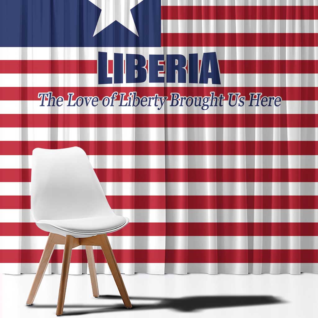 Liberia Flag Style Window Curtain The Love of Liberty Brought Us Here