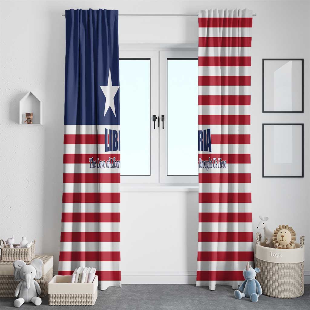 Liberia Flag Style Window Curtain The Love of Liberty Brought Us Here