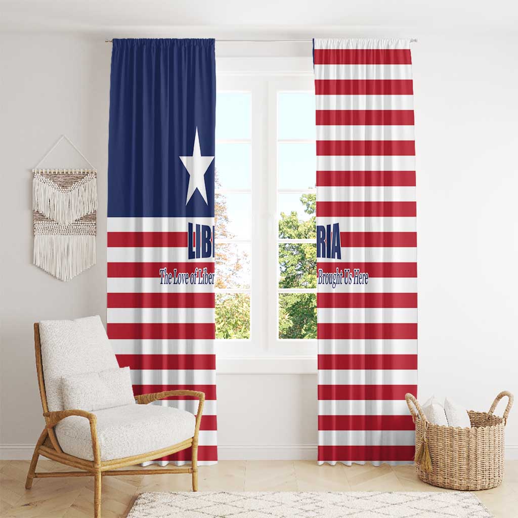 Liberia Flag Style Window Curtain The Love of Liberty Brought Us Here