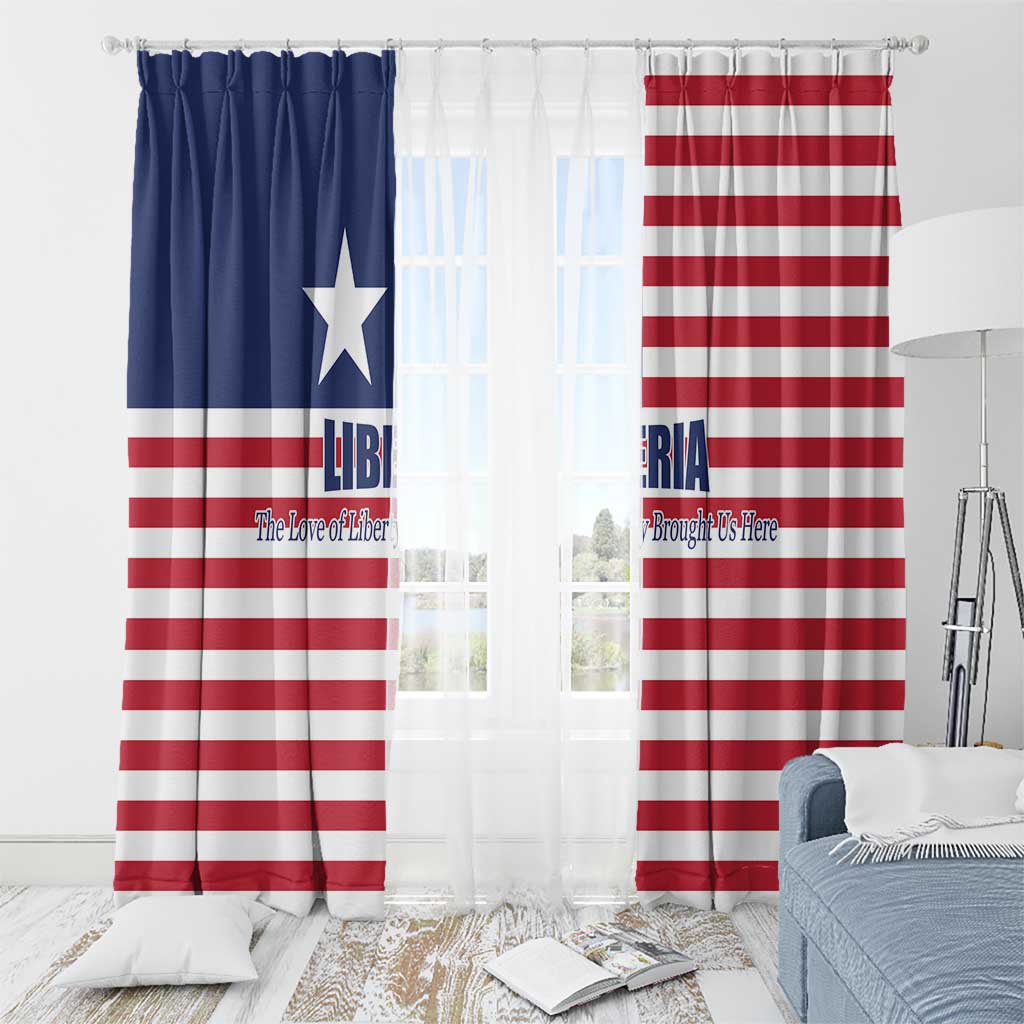 Liberia Flag Style Window Curtain The Love of Liberty Brought Us Here