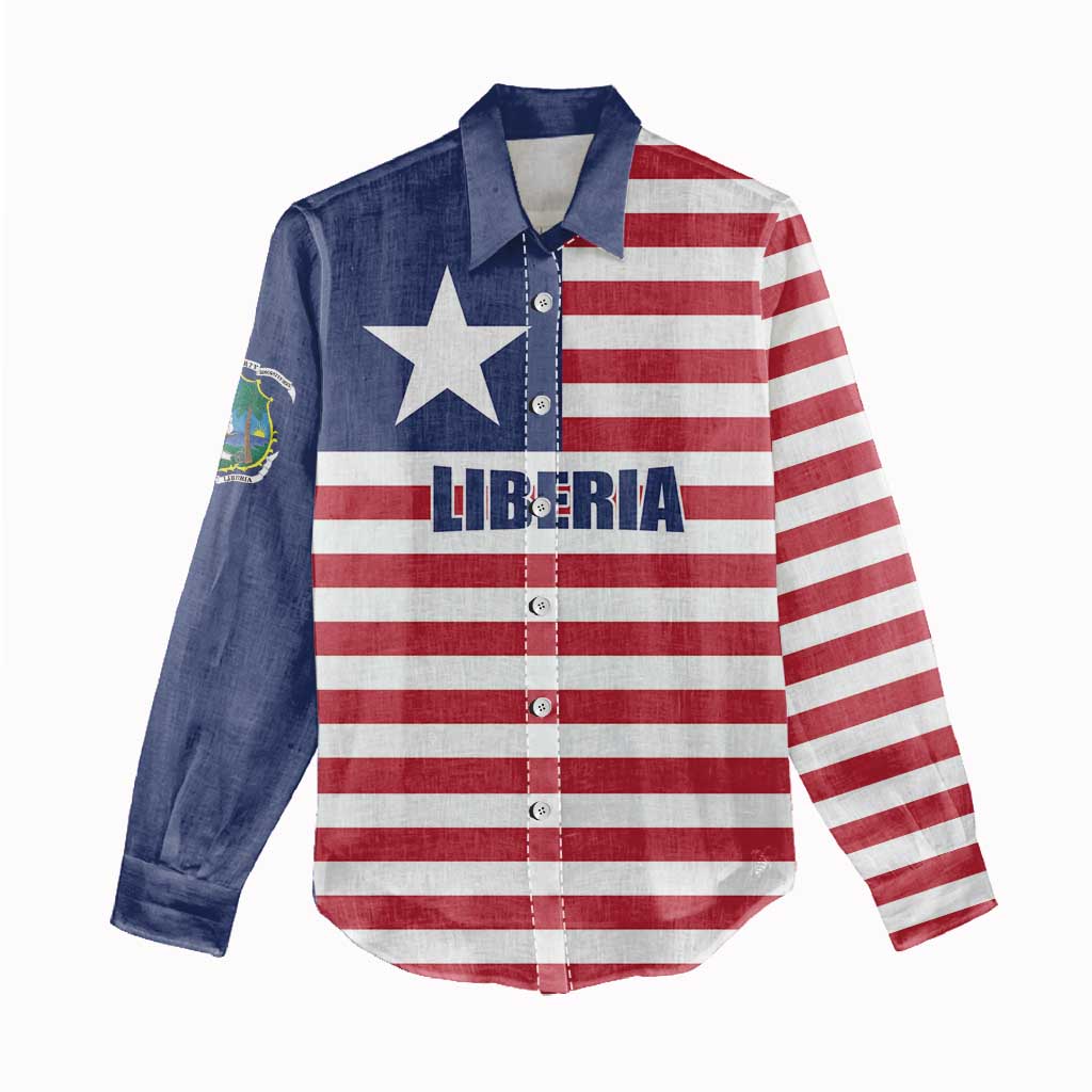 Liberia Flag Style Women Casual Shirt The Love of Liberty Brought Us Here