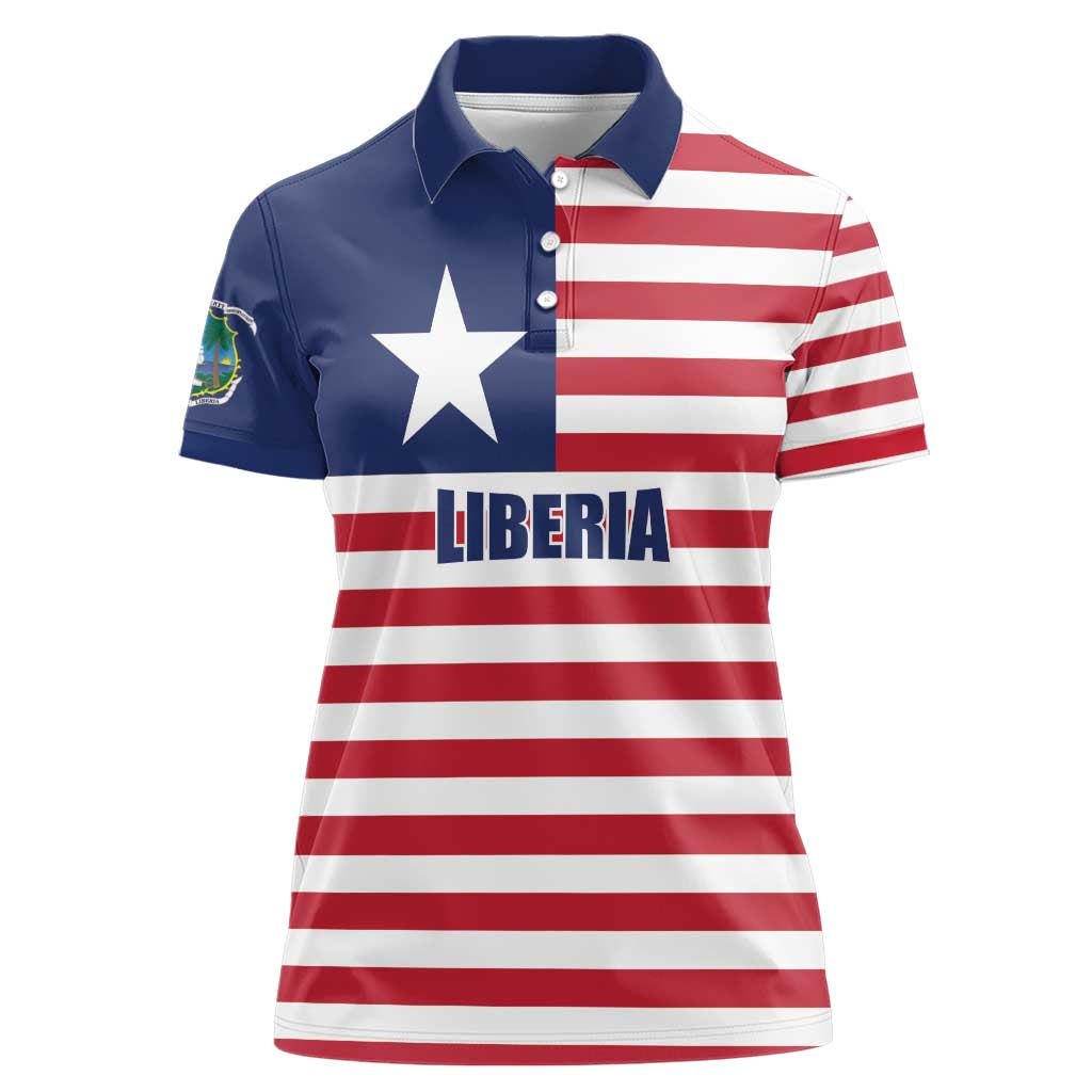 Liberia Flag Style Women Polo Shirt The Love of Liberty Brought Us Here