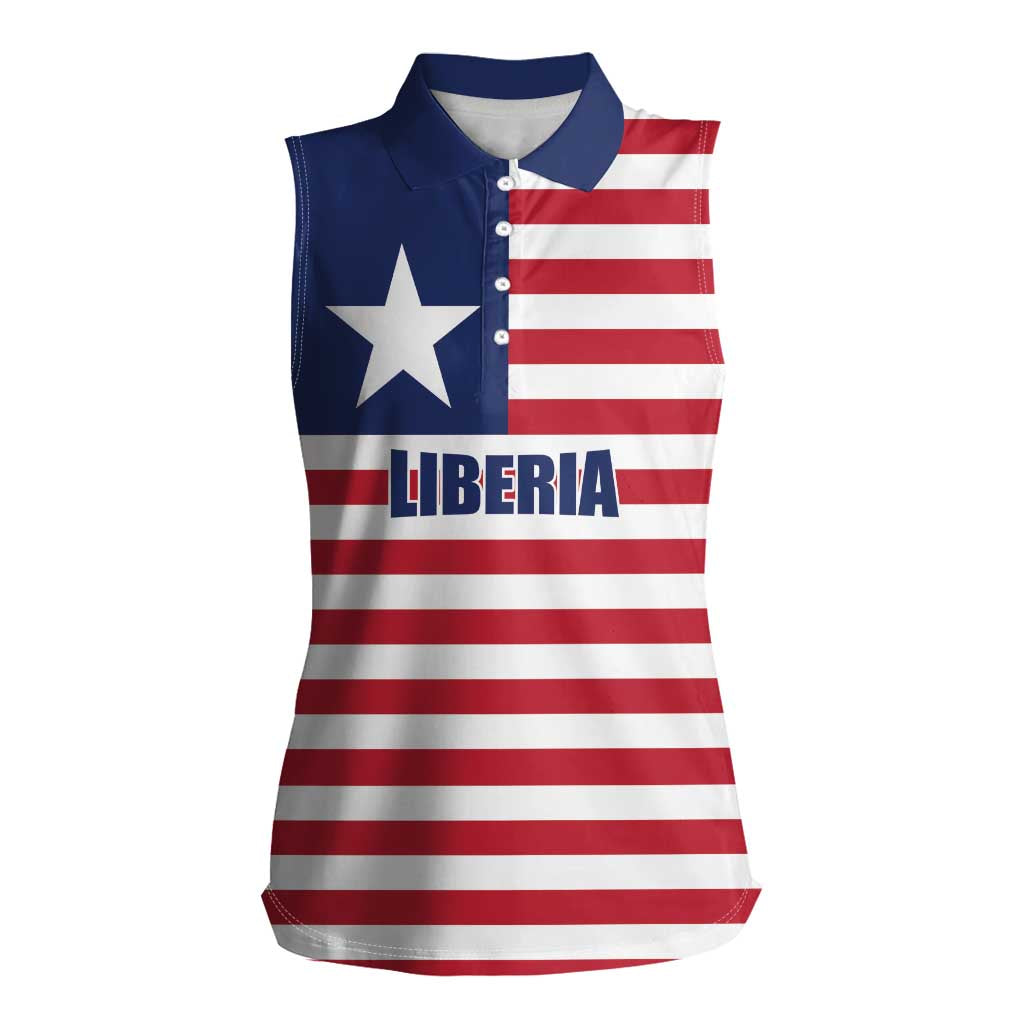 Liberia Flag Style Women Sleeveless Polo Shirt The Love of Liberty Brought Us Here