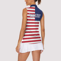 Liberia Flag Style Women Sleeveless Polo Shirt The Love of Liberty Brought Us Here