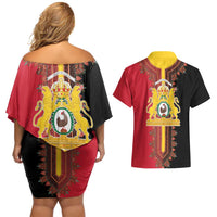 Haiti First Empire 1804-1806 Couples Matching Off Shoulder Short Dress and Hawaiian Shirt Liberte ou la Mort!