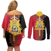 Haiti First Empire 1804-1806 Couples Matching Off Shoulder Short Dress and Long Sleeve Button Shirt Liberte ou la Mort!