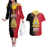 Haiti First Empire 1804-1806 Couples Matching Off The Shoulder Long Sleeve Dress and Hawaiian Shirt Liberte ou la Mort!