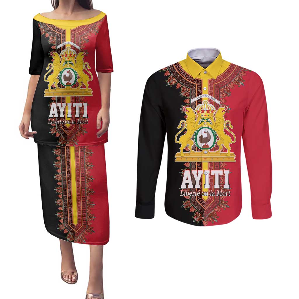 Haiti First Empire 1804-1806 Couples Matching Puletasi and Long Sleeve Button Shirt Liberte ou la Mort!