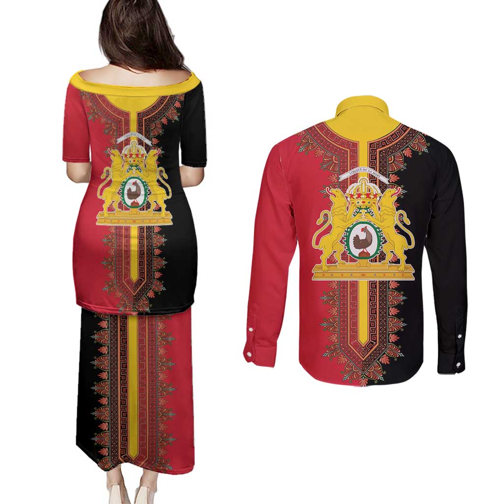 Haiti First Empire 1804-1806 Couples Matching Puletasi and Long Sleeve Button Shirt Liberte ou la Mort!