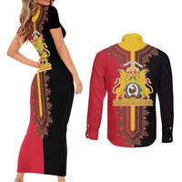 Haiti First Empire 1804-1806 Couples Matching Short Sleeve Bodycon Dress and Long Sleeve Button Shirt Liberte ou la Mort!