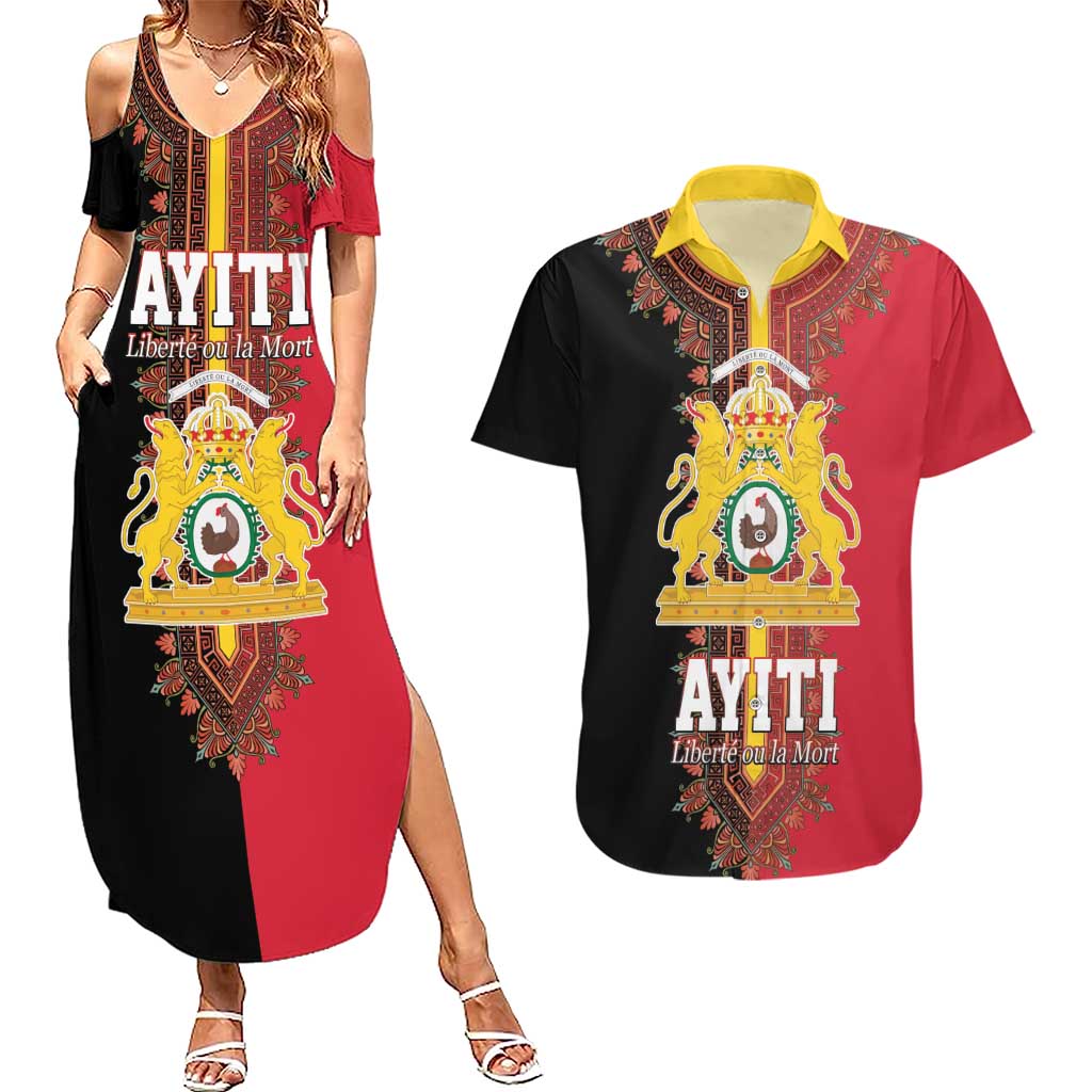 Haiti First Empire 1804-1806 Couples Matching Summer Maxi Dress and Hawaiian Shirt Liberte ou la Mort!